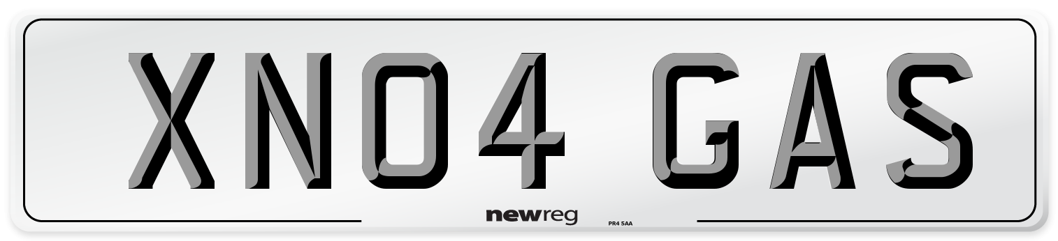 XN04 GAS Number Plate from New Reg